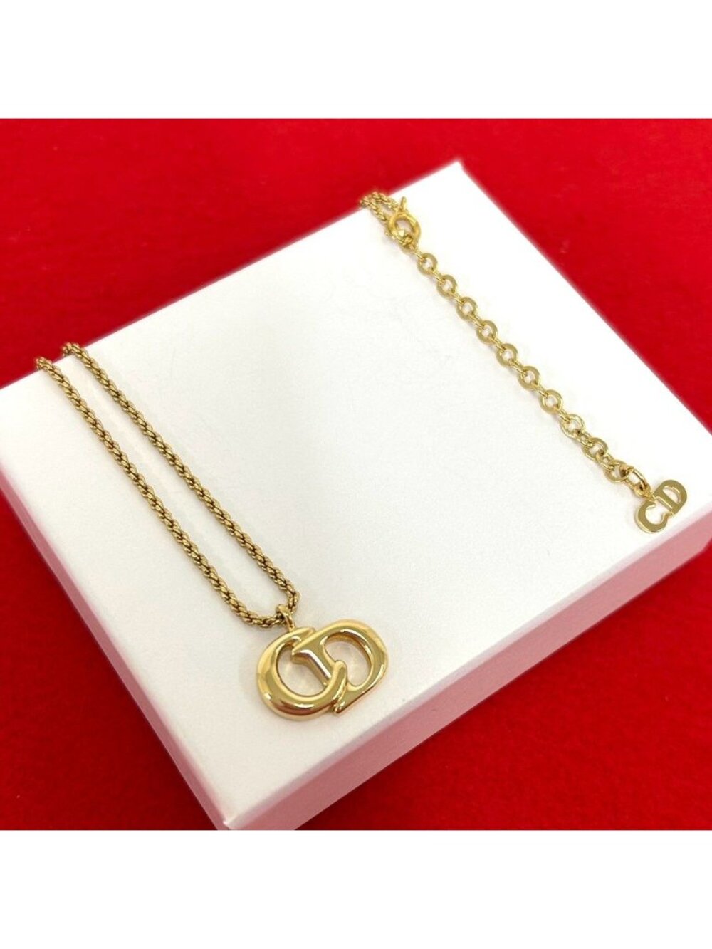 Dior Vintage CD Logo Necklace Gold
